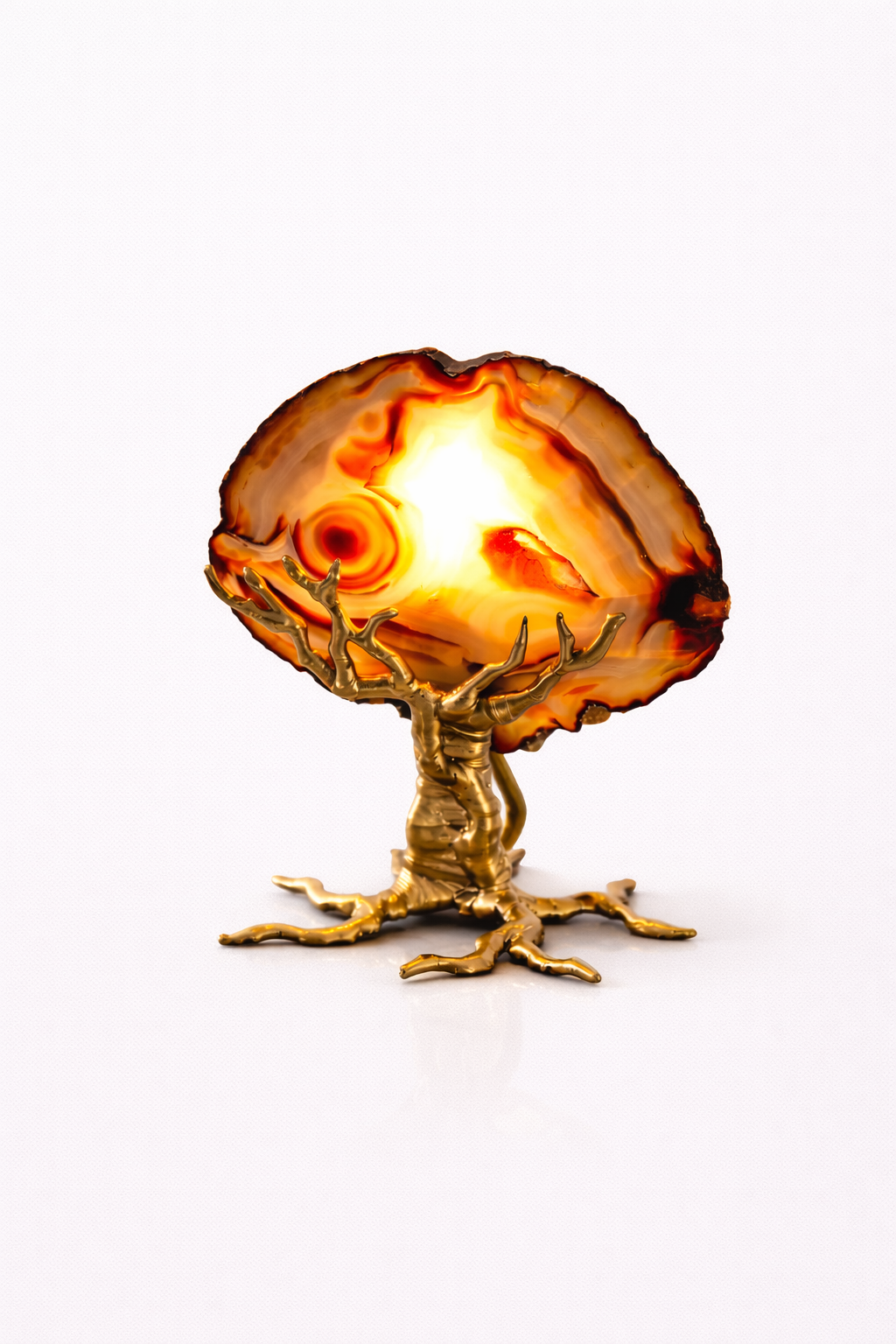 Lampe arbre en Laiton et Agate Galerie Gérard G