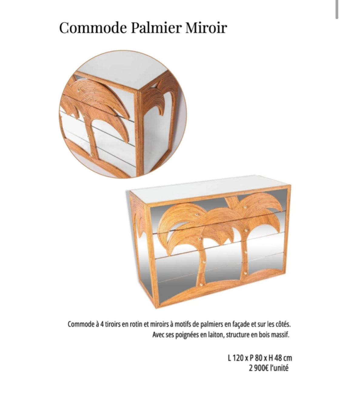 Commode Palmier Miroir Galerie Gérard G