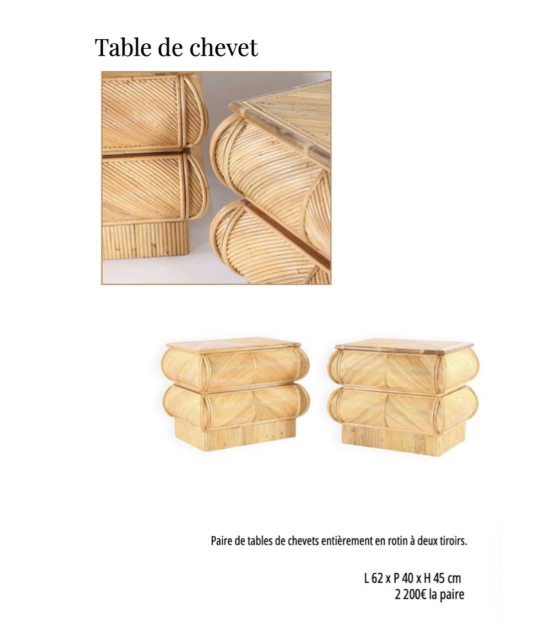 Table de chevet Galerie Gérard G