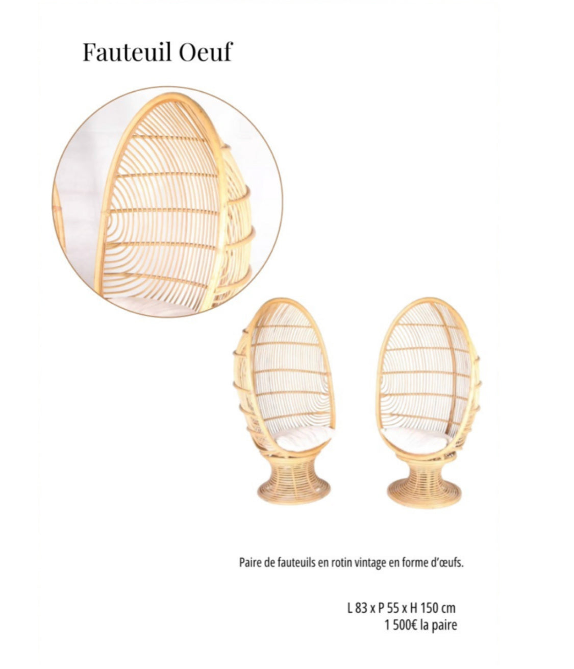 Fauteuil Oeuf Galerie Gérard G