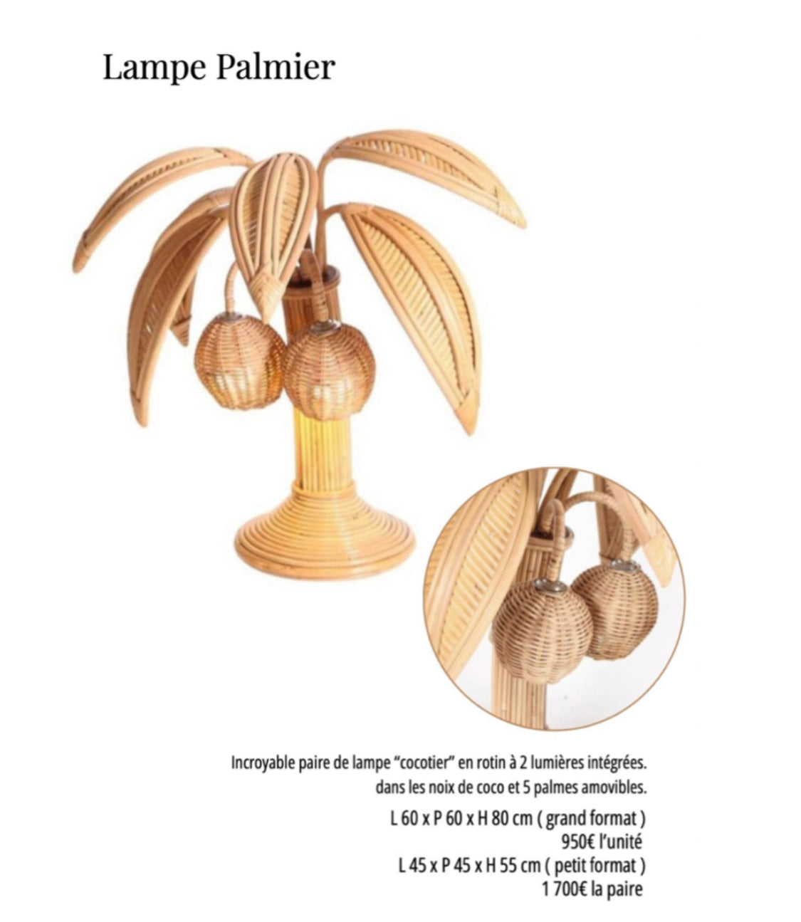 Lampe Palmier Galerie Gérard G