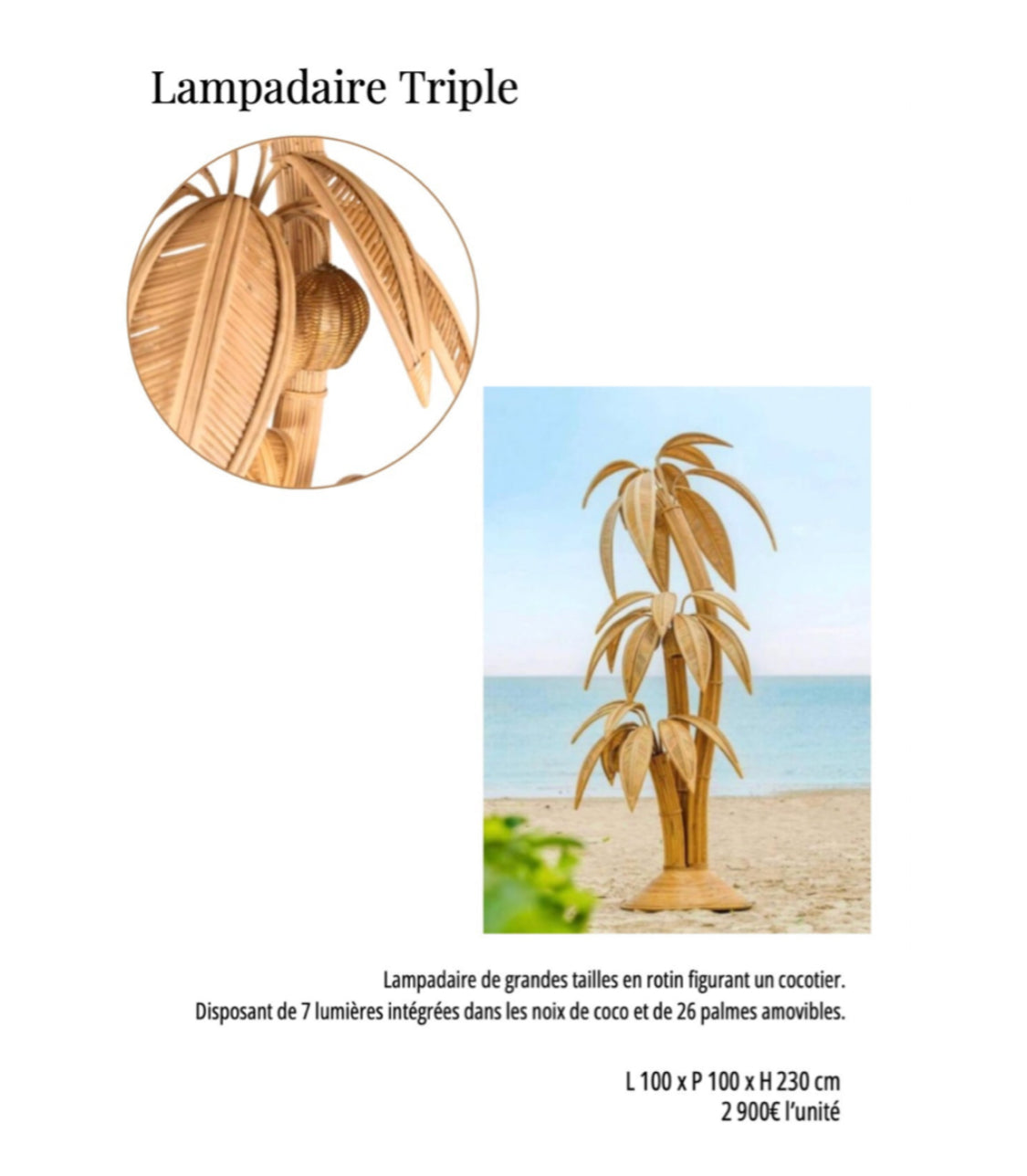 Lampadaire Triple Galerie Gérard G