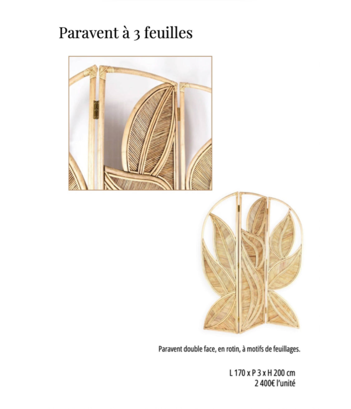 Paravent à trois feuilles Galerie Gérard G