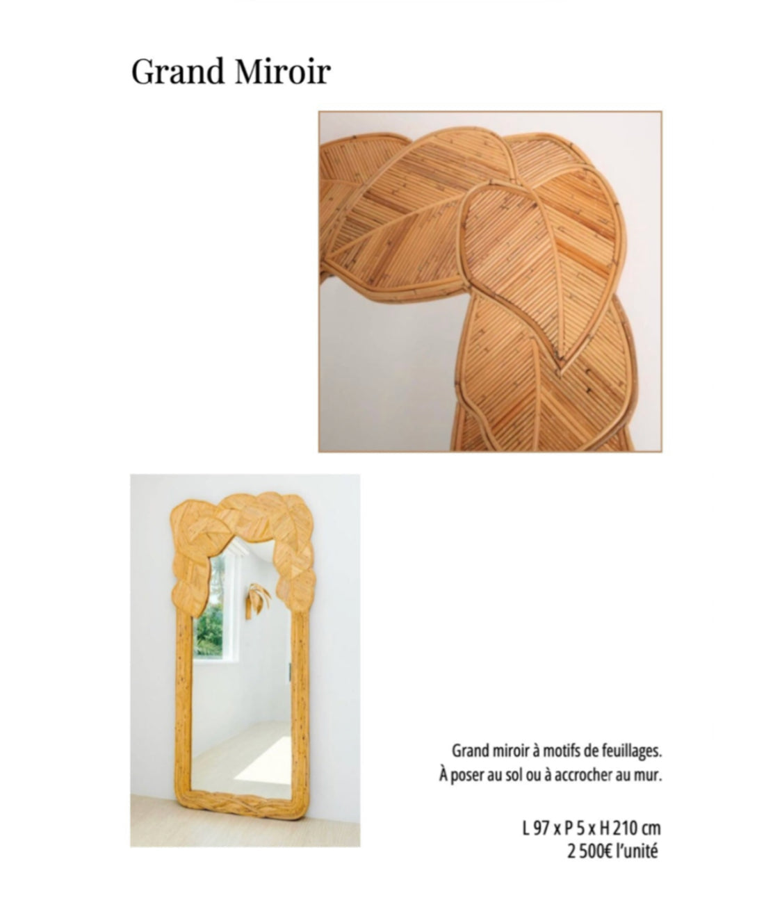 Grand Miroir Galerie Gérard G