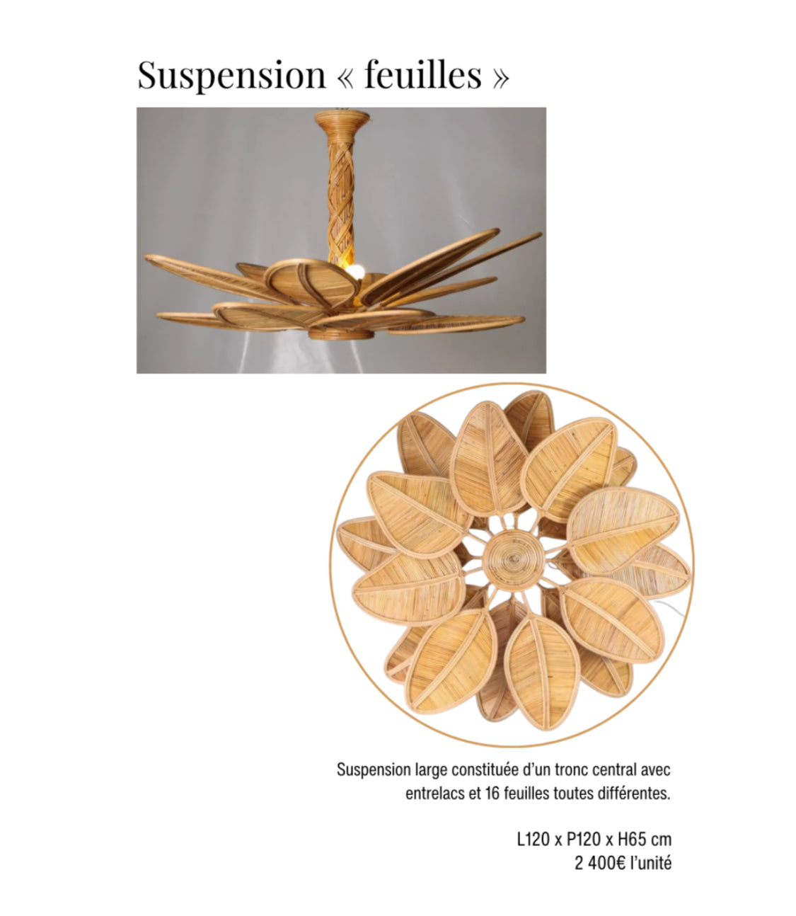Suspension "feuilles" Galerie Gérard G