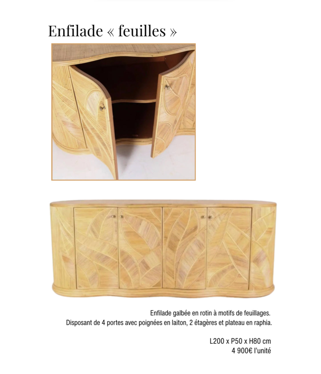 Enfilade "feuilles" Galerie Gérard G